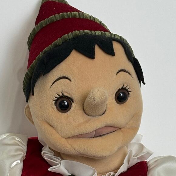 Vintage FOLKMANIS Pinocchio Full Body Hand Puppet Moving Nose Mouth - Picture 6 of 12
